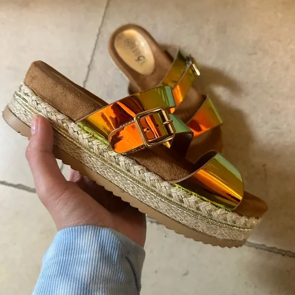 Gold Rouge Sandals Rouge! Shoes Rouge Platform Sandals Espadrilles